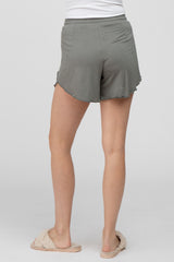 Olive Tulip Drawstring Lounge Shorts