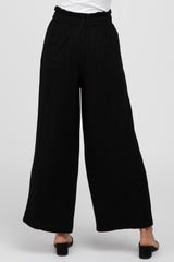 Black Wide Leg Linen Pants