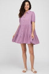 Violet Tiered Button Down Dress