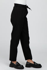 Black Waist Tie Cuffed Pants