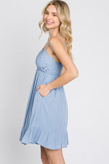 Blue Lace Accent Dress