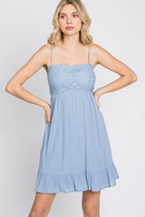 Blue Lace Accent Dress