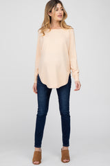 Peach Soft Maternity Sweater