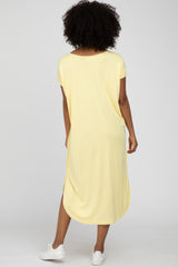 Yellow Raw Hem Basic Dress