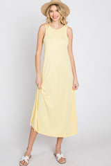 Yellow Low V-Back Sleeveless Midi Dress