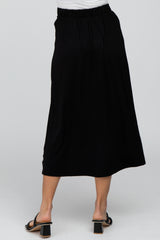 Black Wrap Midi Skirt