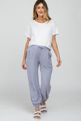 Periwinkle Drawstring Maternity Crop Pants