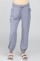 Periwinkle Drawstring Maternity Crop Pants