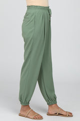 Olive Drawstring Crop Pants