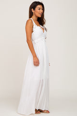 Ivory Crochet Lace Maxi Dress