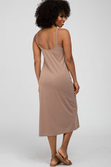 Mocha Sleeveless Midi Dress