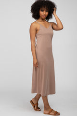 Mocha Sleeveless Midi Dress