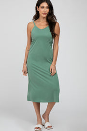 Green Sleeveless Midi Dress