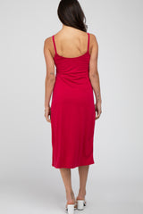 Red Sleeveless Midi Dress