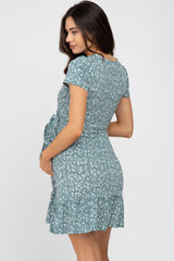 Jade Floral Wrap Maternity Dress