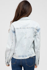 Light Blue Fadded Pinstripe Denim Jacket