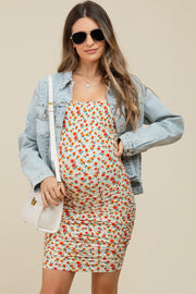 Light Blue Faded Pinstripe Denim Maternity Jacket