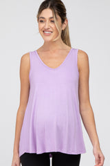 Lavender Basic V-Neck Maternity Tank Top