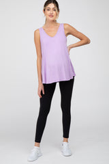 Lavender Basic V-Neck Maternity Tank Top