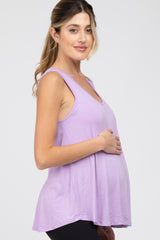 Lavender Basic V-Neck Maternity Tank Top