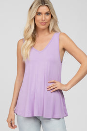 Lavender Basic V-Neck Tank Top