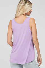 Lavender Basic V-Neck Tank Top