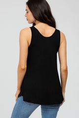 Black Basic V-Neck Maternity Tank Top