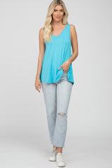 Aqua Basic V-Neck Tank Top