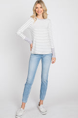 Lavender Striped Long Sleeve Top