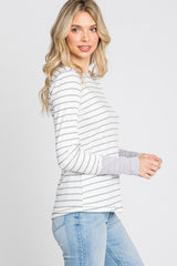 Lavender Striped Long Sleeve Top