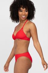 Red Strappy Two-Piece Bikini Set