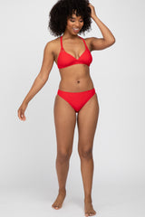 Red Strappy Two-Piece Bikini Set