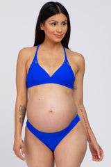 Royal Blue Strappy Two-Piece Maternity Bikini Set