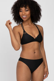 Black Strappy Two-Piece Bikini Set