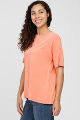 Coral Oversized Short Sleeve Top