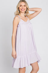 Lavender Lace Accent Tassel Tie Dress