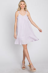 Lavender Lace Accent Tassel Tie Dress