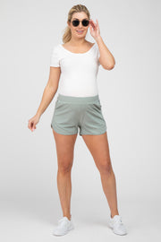 Mint Green Rounded Hem Maternity Active Shorts