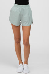 Mint Green Rounded Hem Active Shorts