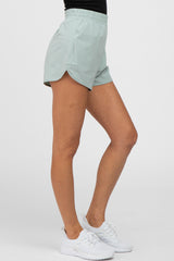 Mint Green Rounded Hem Active Shorts