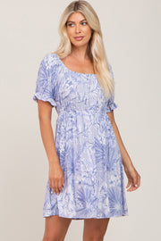 Lavender Floral Short Sleeve Dress