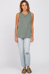 Olive Ribbed Tank Top