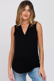 Black Sleeveless Maternity Top