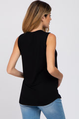 Black Sleeveless Maternity Top