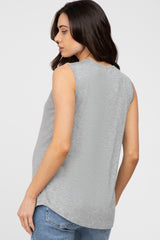 Heather Grey Sleeveless Maternity Top