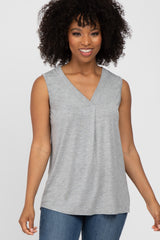 Heather Grey Sleeveless Maternity Top