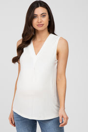 Ivory Sleeveless Maternity Top