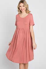 Rust Babydoll Round Hem Dress