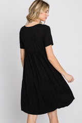 Black Babydoll Round Hem Dress