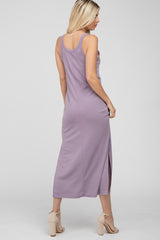 Lavender Sleeveless Side Slit Maxi Dress